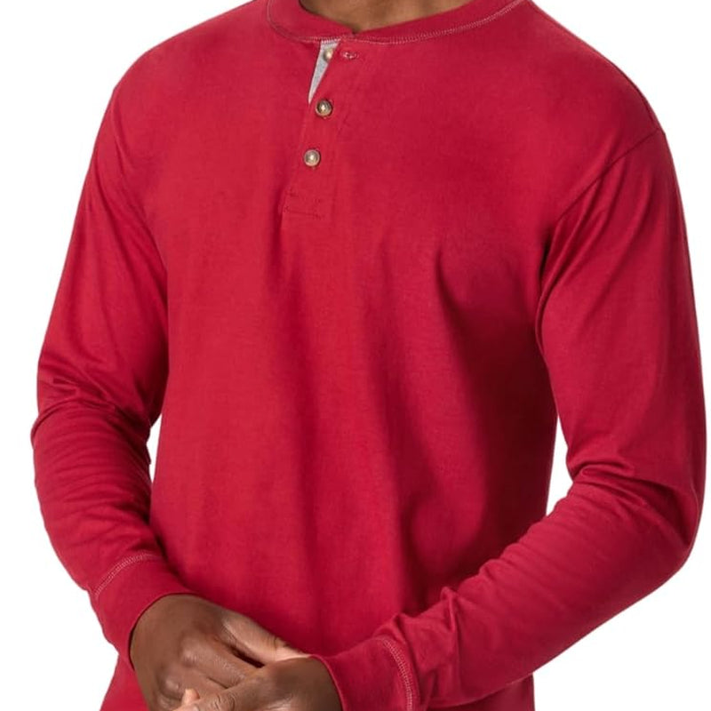 Men’s Beefy Henley Shirts – Heavyweight Cotton Long Sleeve Men’s T-Shirts