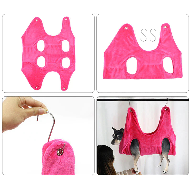 Portable Pet Grooming Hammock for Dogs & Cats – Hanging, Breathable Grooming Harness