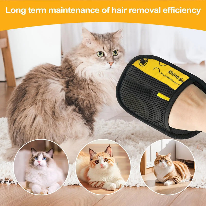 2-Pack Pet Hair Removal Gloves – Static Grip Cat & Dog Fur Cleaner for Easy Grooming