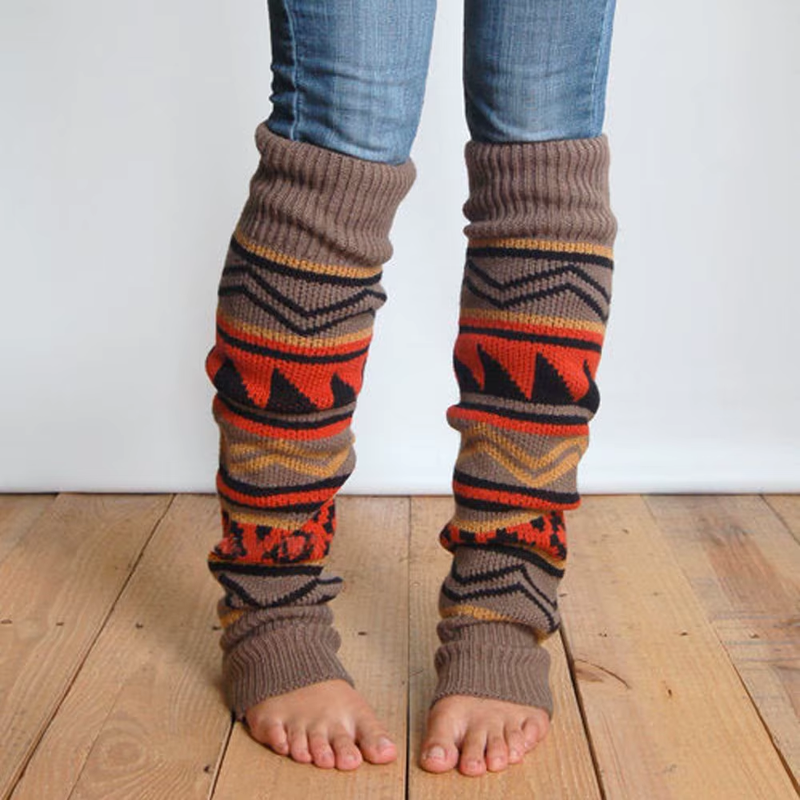 Women's Winter Leg Warmers - Bohemian Knitted Knee High Boot Socks