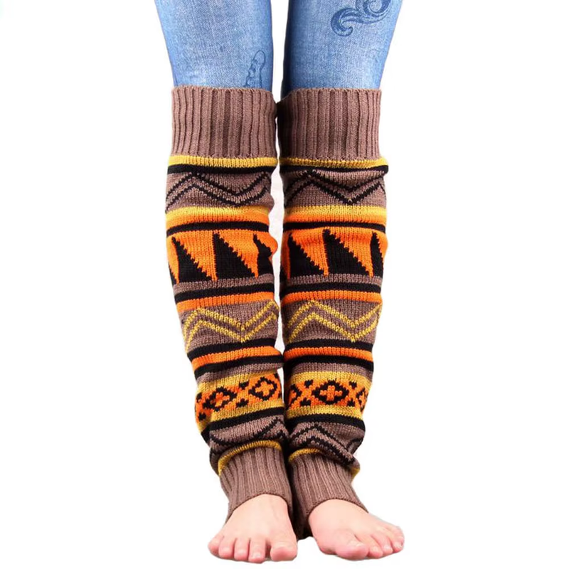 Women's Winter Leg Warmers - Bohemian Knitted Knee High Boot Socks
