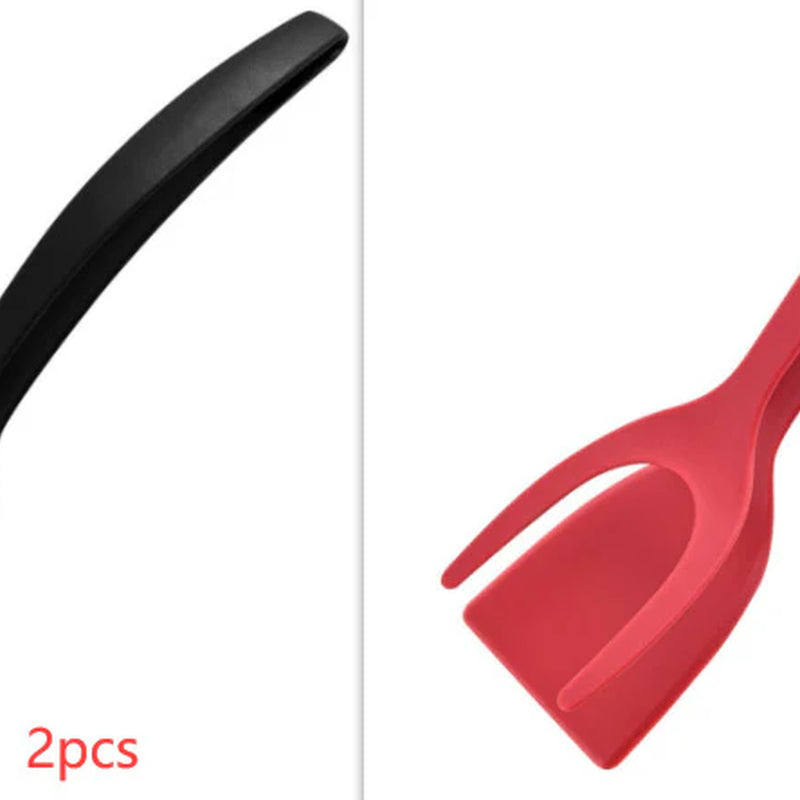 2 in 1 Grip and Flip Tongs Egg Spatula Tongs Clamp Pancake Fried Egg French Toast Omelet Overturned Kitchen Accessories