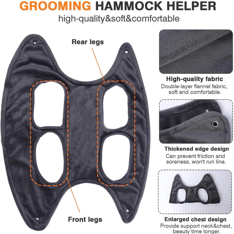 Portable Pet Grooming Hammock for Dogs & Cats – Hanging, Breathable Grooming Harness