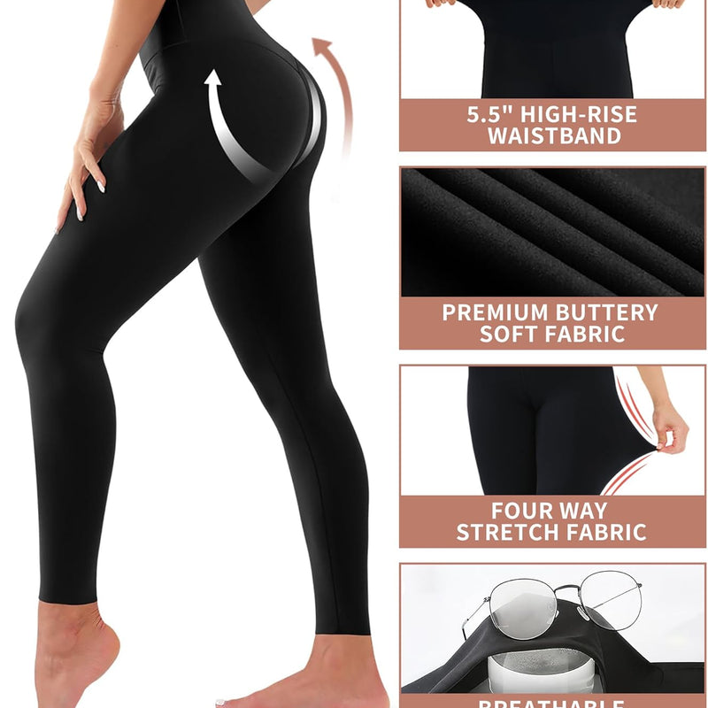 Women’s High-Waisted Leggings – Buttery Soft, Full-Length Yoga Pants for Workout, Athletic, and Everyday Wear