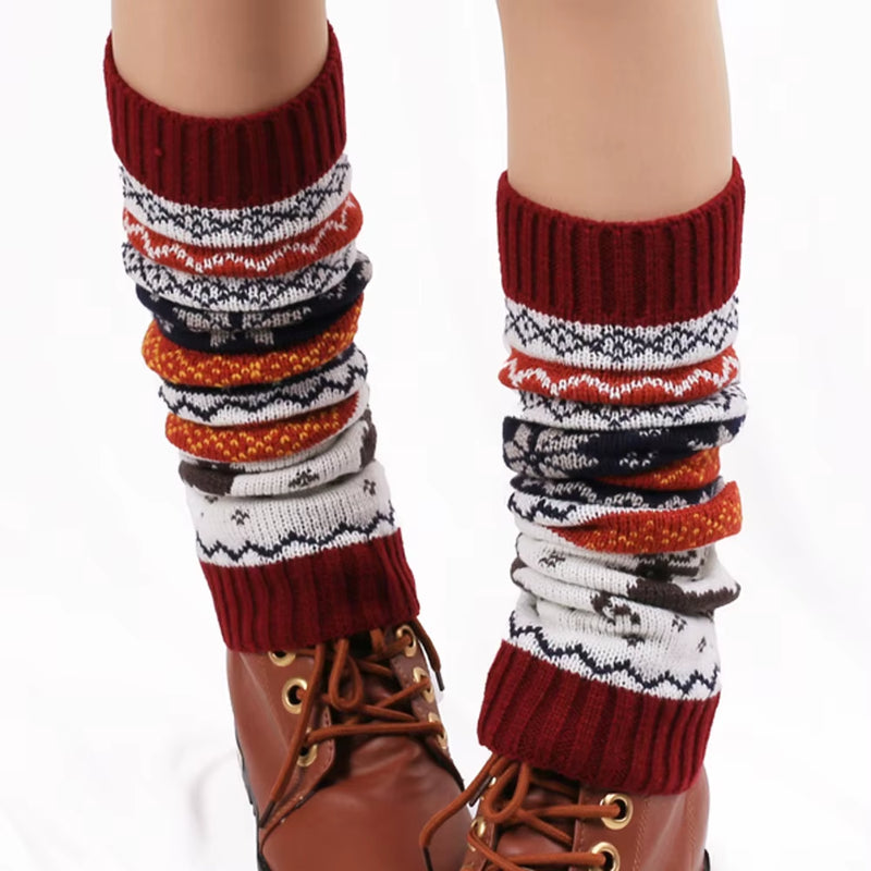 Women’s Christmas Knit Leg Warmers – Cozy Winter Stocking Warmers