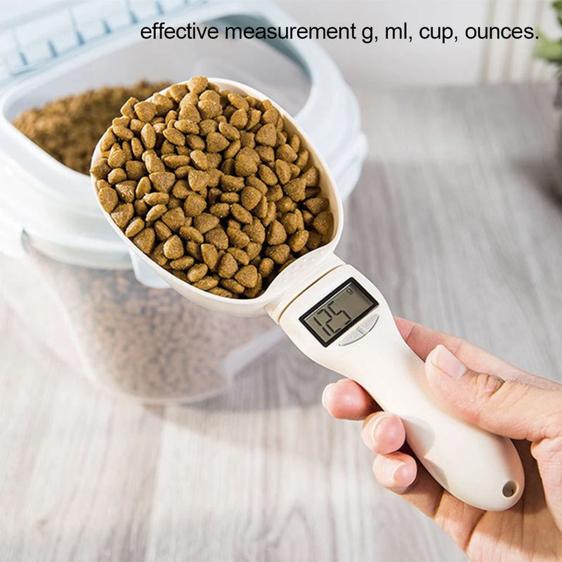 Digital Pet Food Measuring Scoop – LED Display Spoon Scale for Accurate Dog & Cat Feeding