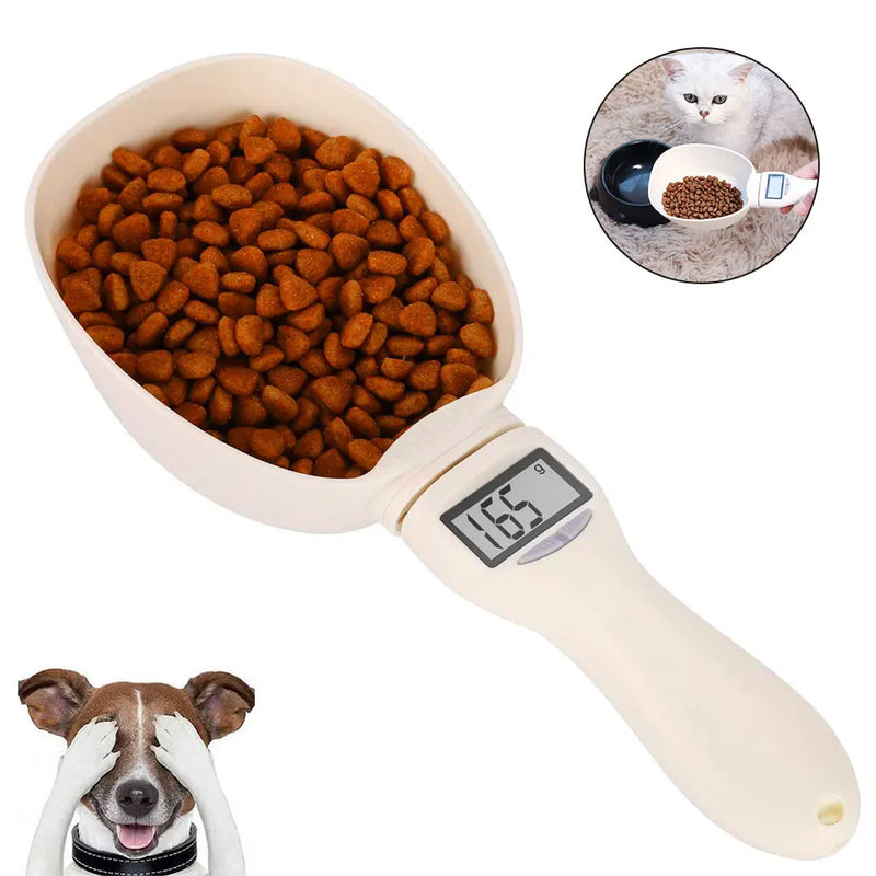 Digital Pet Food Measuring Scoop – LED Display Spoon Scale for Accurate Dog & Cat Feeding